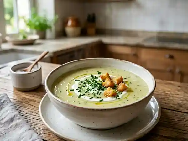 Velouté de poireaux soyeux au riz - Photo de présentation