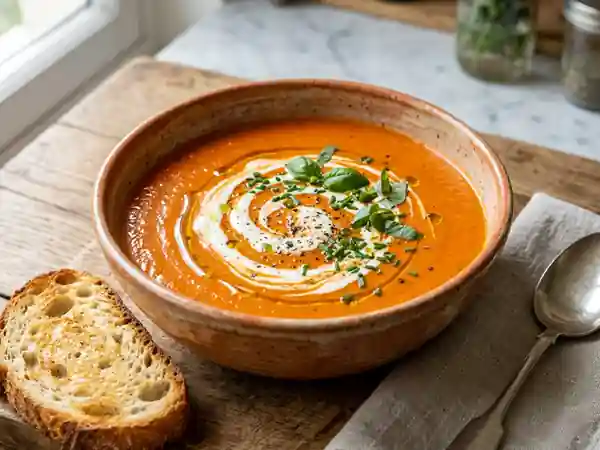Velouté de poivrons rouges onctueux - Photo de présentation