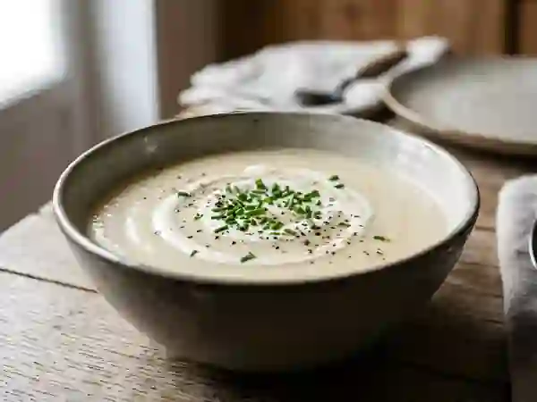 Velouté de pommes de terre soyeux et beurré - Photo de présentation