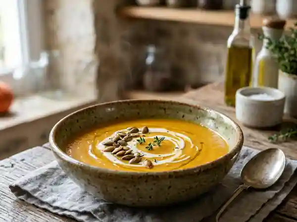 Velouté de potimarron soyeux à la crème - Photo de présentation