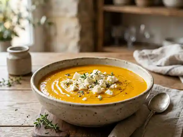 Velouté de potiron onctueux à la feta fondante - Photo de présentation