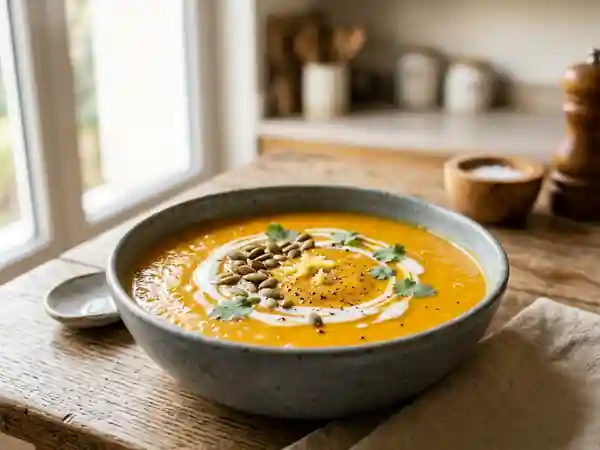 Velouté de potiron onctueux à la noix de coco - Photo de présentation