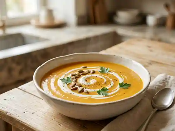 Velouté de potiron onctueux au yaourt frais - Photo de présentation