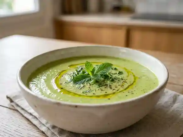 Crème de courgette glacée à la menthe - Photo de présentation