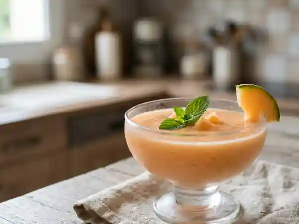 Velouté glacé de melon frais : recette rafraîchissante et gourmande - Photo de présentation