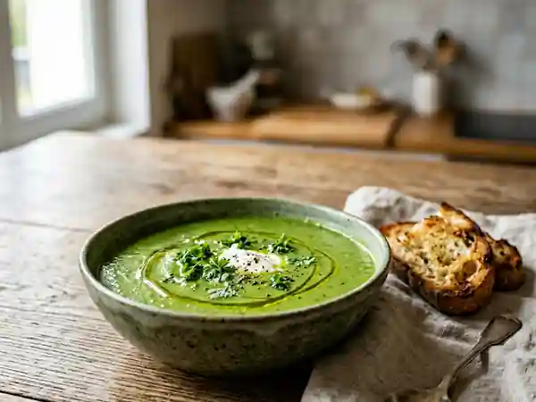 Velouté onctueux aux fanes de radis : recette facile et saine - Photo de présentation