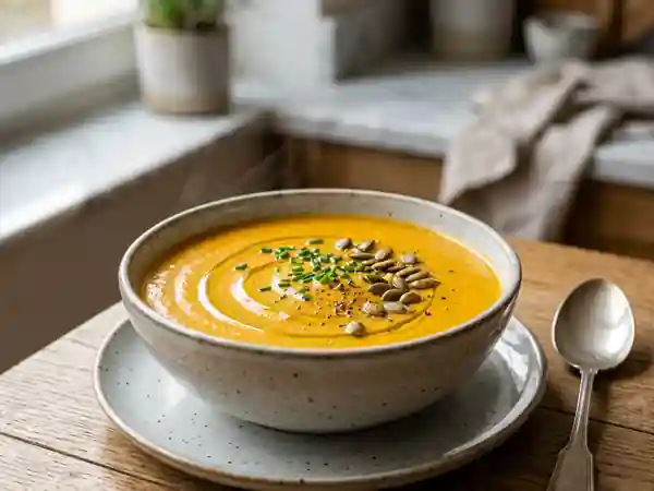 Velouté onctueux de courge et carottes - Photo de présentation