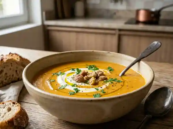 Velouté onctueux de butternut et marrons - Photo de présentation