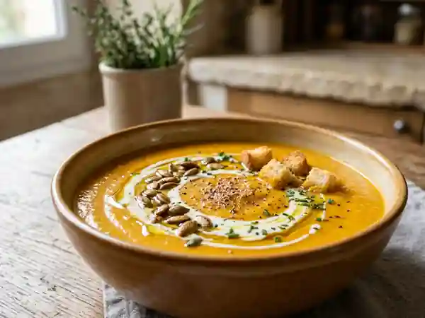 Velouté onctueux de courge muscade : recette facile et réconfortante - Photo de présentation