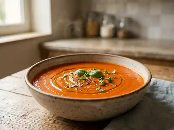 Velouté onctueux de poivrons rouges grillés - Photo de présentation