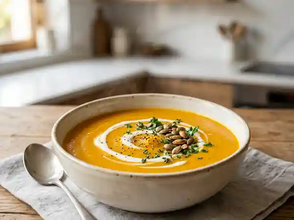 Velouté onctueux de potiron et carottes : recette facile et réconfortante - Photo de présentation