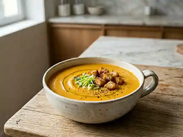Velouté de potiron soyeux aux poireaux - Photo de présentation