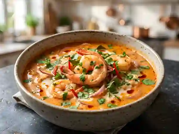 Velouté Thaï Crevettes et Curry Rouge - Photo de présentation