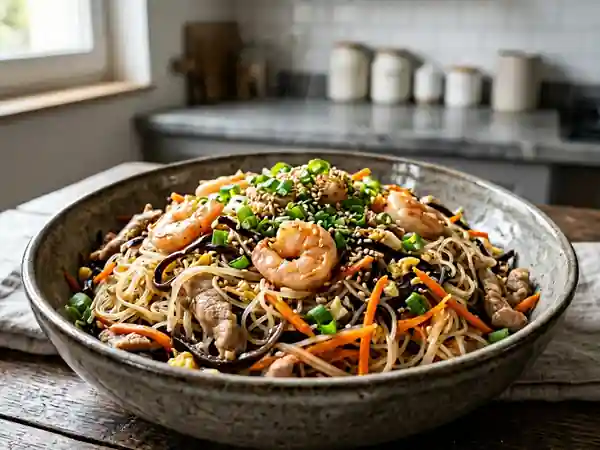 Vermicelles de riz aux 8 délices : recette savoureuse et complète - Photo de présentation
