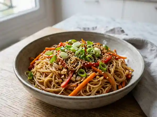 Vermicelles de riz braisés au sésame - Photo de présentation