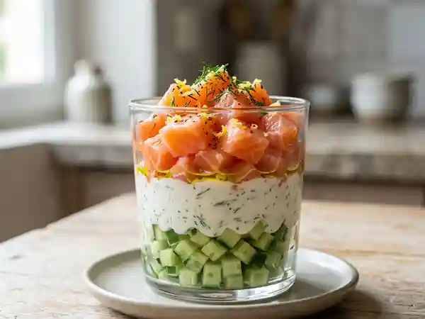 Verrine Saumon & Concombre, Fraîcheur Citronnée - Photo de présentation