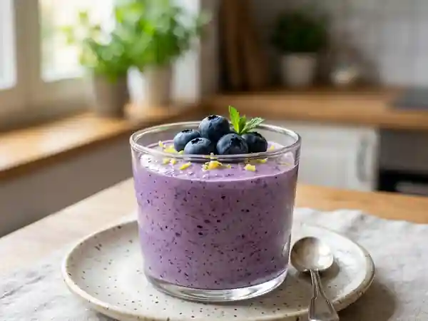 Mousse aérienne aux myrtilles fraîches - Photo de présentation