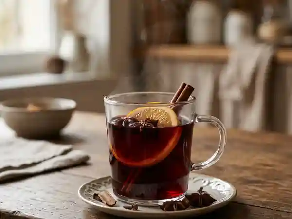 Vin chaud parfumé à l'orange et cannelle - Photo de présentation