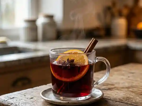 Vin chaud de Noël aux épices traditionnelles - Photo de présentation