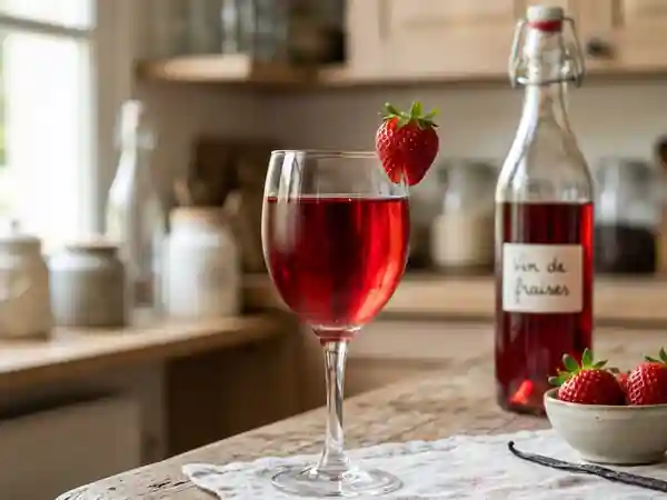 Vin de fraises maison : recette facile et savoureuse - Photo de présentation