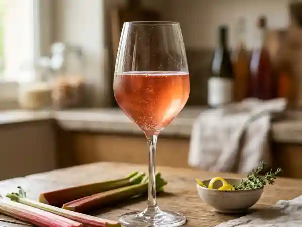 Vin de rhubarbe maison traditionnel : recette facile et savoureuse - Photo de présentation