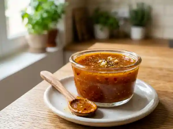 Vinaigrette onctueuse au piment et miel - Photo de présentation