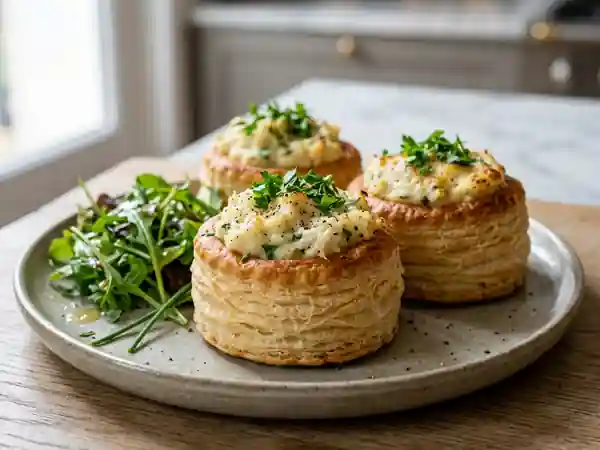 Vol-au-vent gourmand à la brandade de morue onctueuse - Photo de présentation