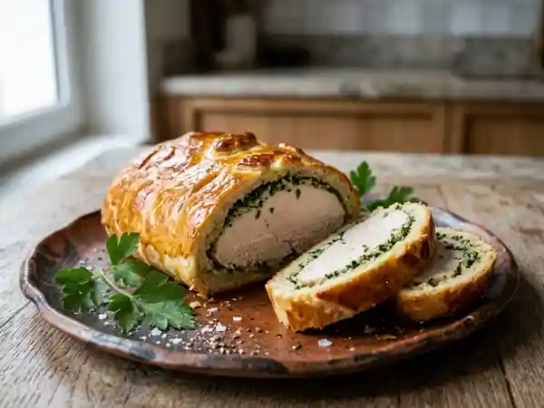 Volaille en croûte de pain croustillante et savoureuse - Photo de présentation