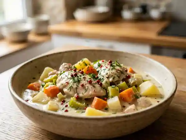 Waterzooi de poulet crémeux à la bière blanche - Photo de présentation