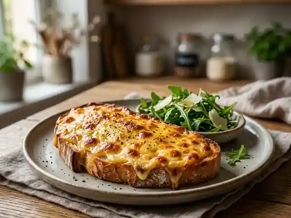 Welsh Rarebit au Cheddar Coulant et Bière Blonde - Photo de présentation