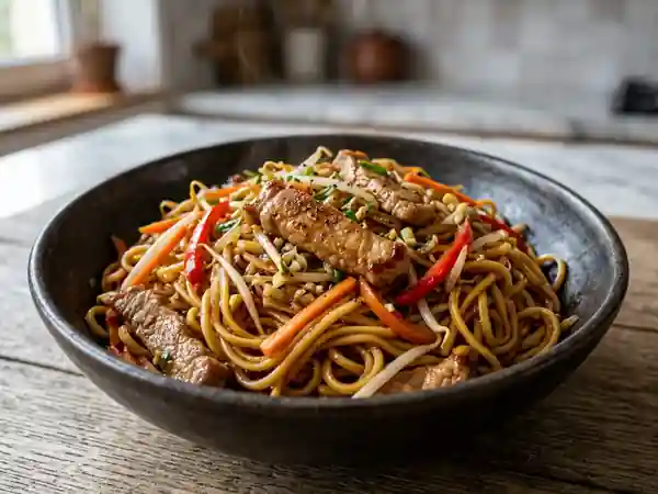 Chow Mein au Porc et Légumes Croquants - Photo de présentation
