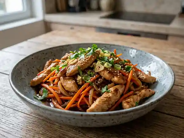 Wok de Poulet Caramélisé au Soja et Gingembre - Photo de présentation