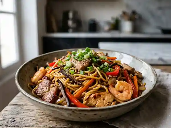 Mi Xao Impérial au Wok : Viandes et Crevettes - Photo de présentation