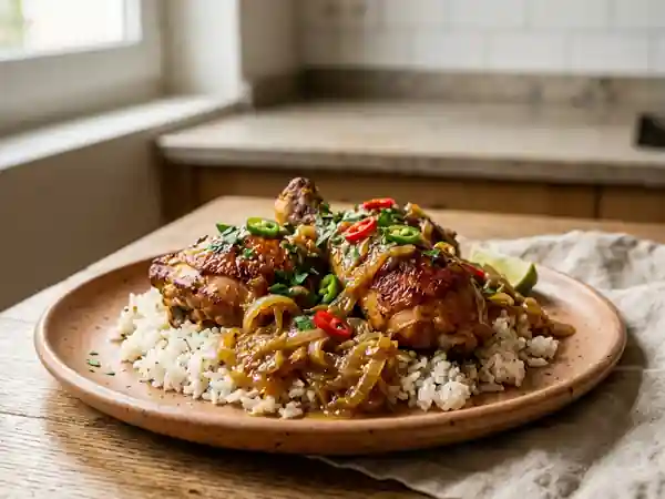 Poulet Yassa au Citron et Oignons Fondants - Photo de présentation
