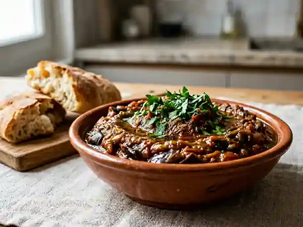 Zaalouk marocain : caviar d'aubergines fondant - Photo de présentation