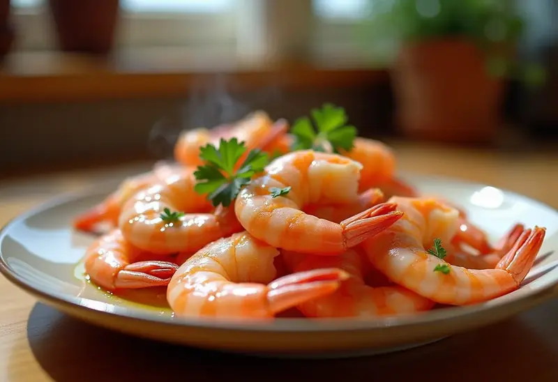 Amuse-bouche raffiné de gambas à la sauce citronnée