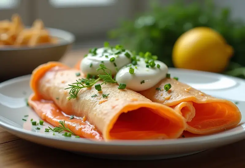 Aumônières de saumon frais au Carré Frais et fines herbes