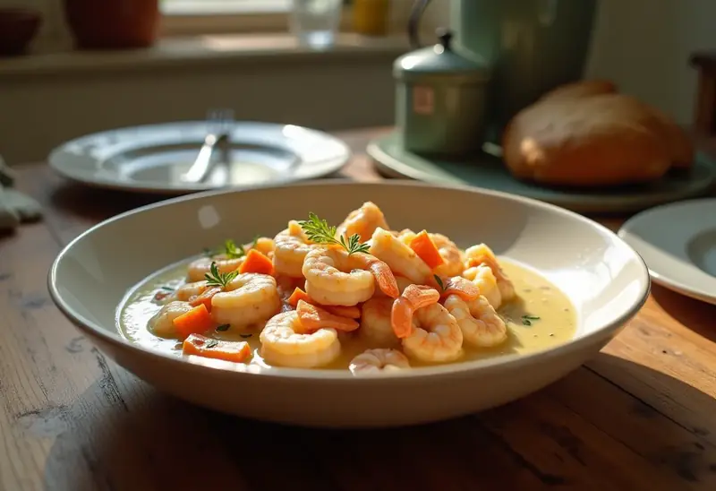 Blanquette de crevettes crémeuse et savoureuse