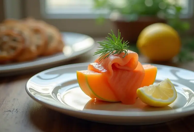 Carré Frais au Melon et Saumon Fumé : Entrée Fraîche et Raffinée