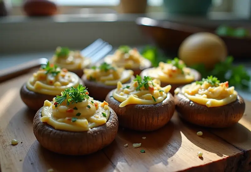Champignons farcis au carré frais : recette gourmande et facile
