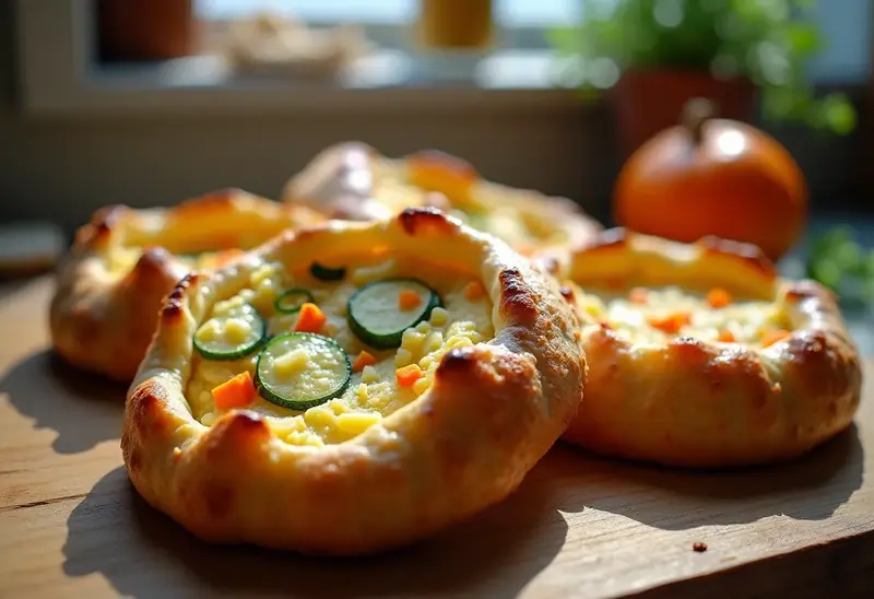 Chaussons frais maison au fromage et aux légumes
