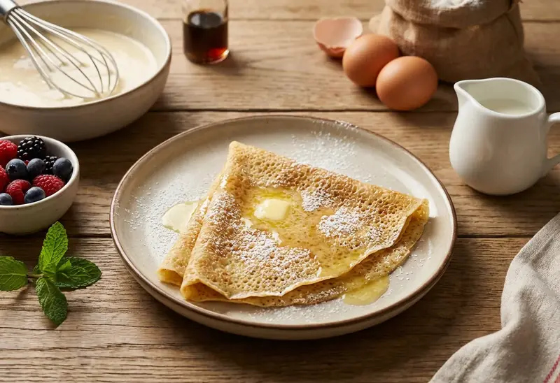 Crêpes moelleuses et gourmandes pour une personne