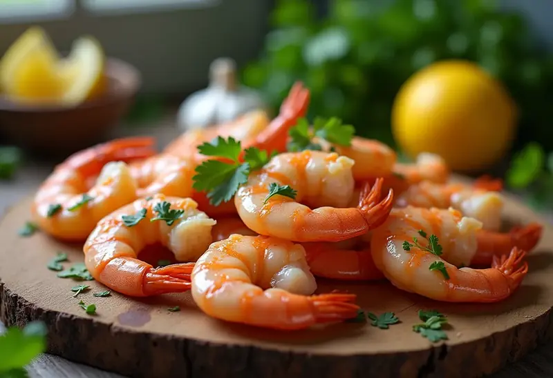 Crevettes sautées à la coriandre fraîche et aux herbes aromatiques