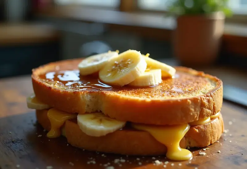 Croque-monsieur gourmand à la banane et au fromage fondant