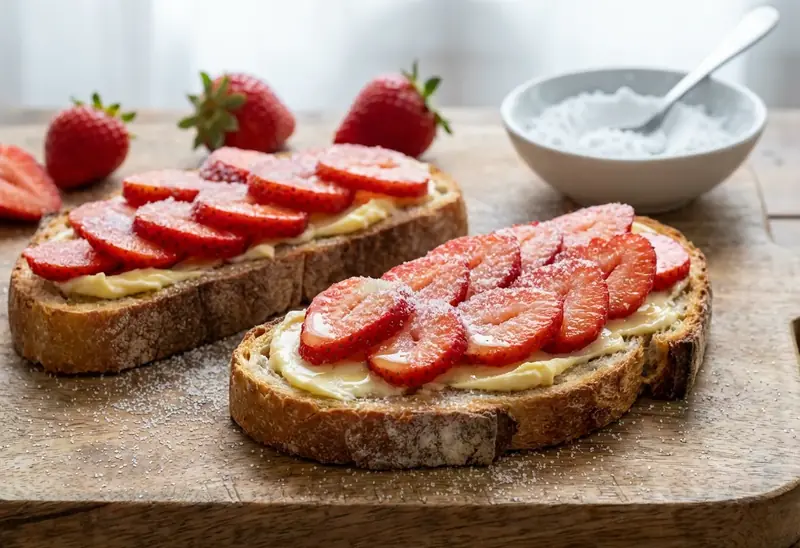 Croûte aux fraises rapide et gourmande