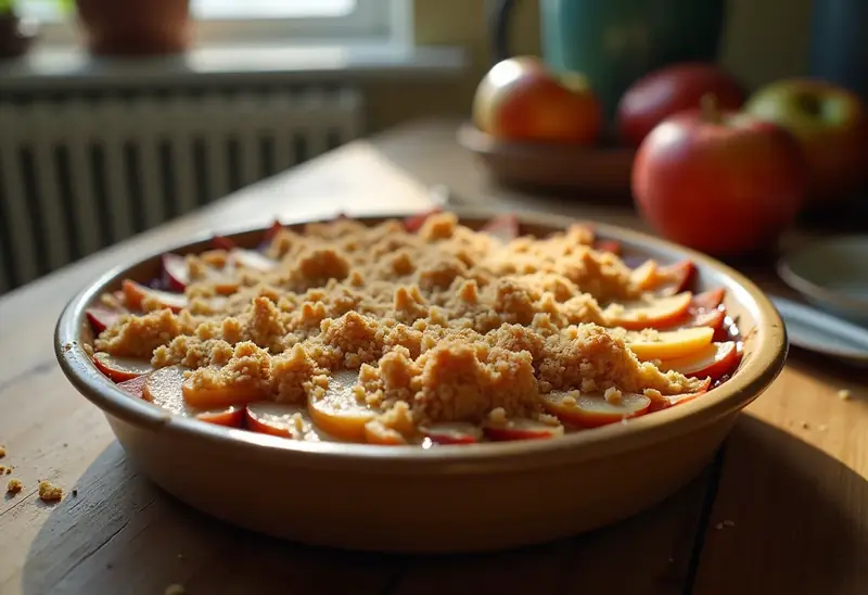 Crumble aux pommes gourmand du Chat qui Tousse