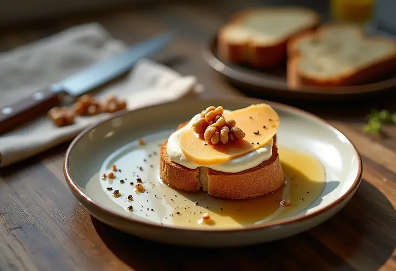Délice gourmand de Carré Frais au foie gras pour une entrée raffinée