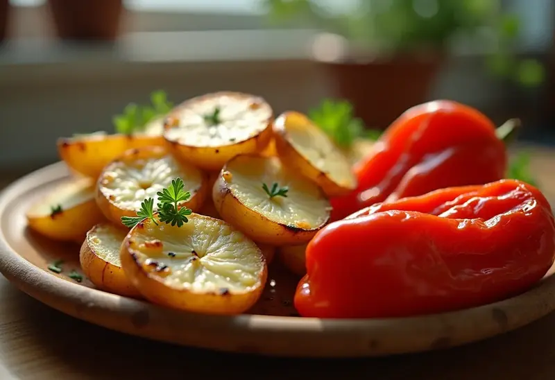 Délicieuses Rondelles de Pommes de Terre aux Poivrons Grillés