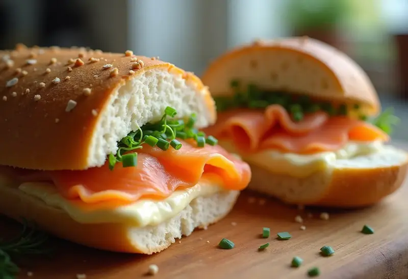 Délicieux Pains Viennois Garnis au Saumon Fumé