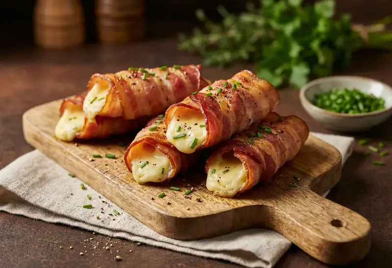 Délicieux Rouleaux de Bacon au Carré Frais : Apéritif Facile et Gourmand